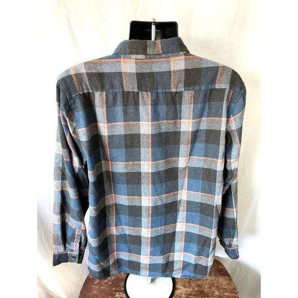 Molokai Surf Co. Blue Gray Plaid Flannel Shirt Men’s Medium - Picture 2 of 6